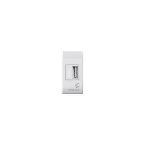 Caricatore USB tipo A Domus S44 colore RAL 9010 3A alimentazione 240V finitura lucida 1 Mod. 441082USB3A